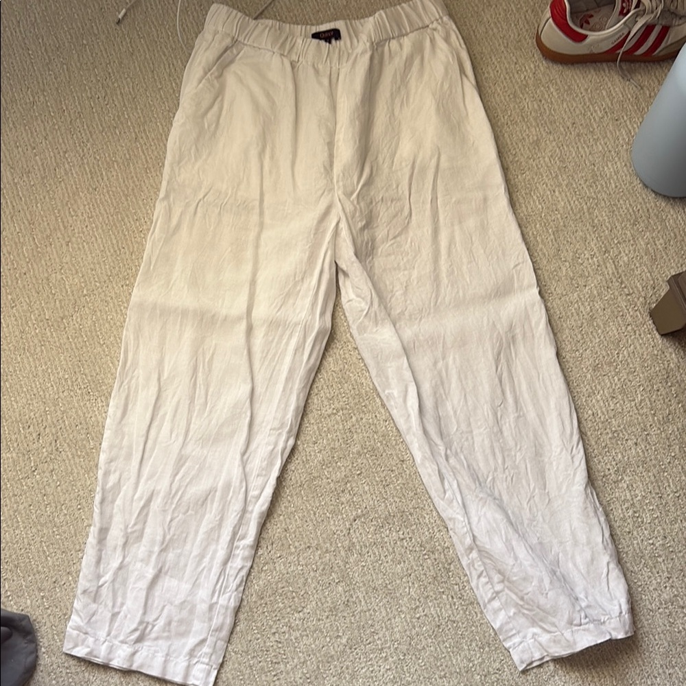 Quince Women's White Ankle Linen Pants